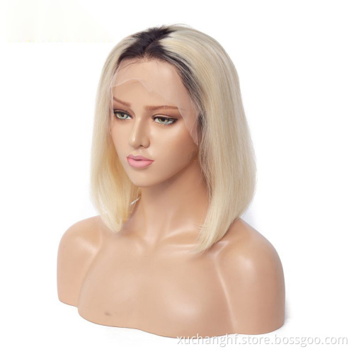 Cheap Peruvian 613 Blonde Colored Bob Wig,Raw Virgin Transparent Hd Full Lace Human Hair Wig,100% Bob Wig Human Hair Lace Front